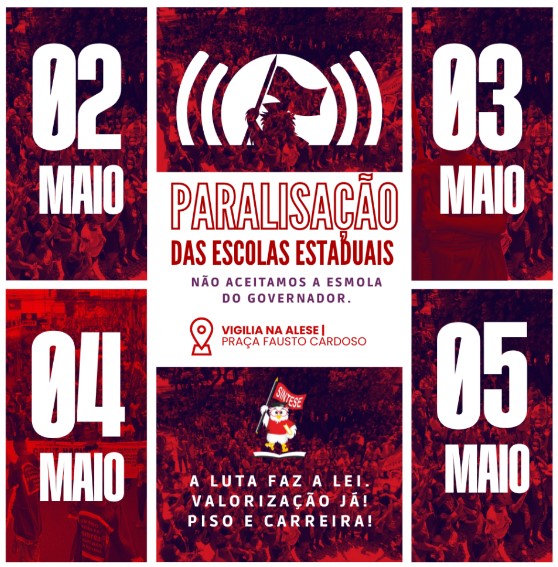 Professores do Estado anunciam paralisação das atividades