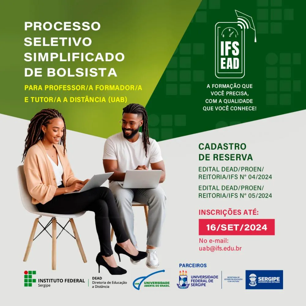 IFS LANÇA EDITAIS COM VAGAS PARA PROFESSOR E TUTOR EAD