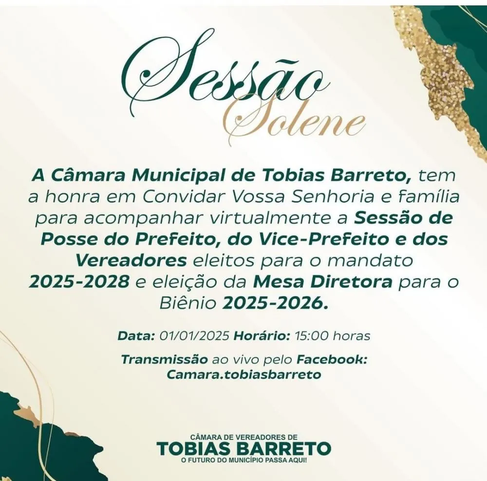 POSSE DOS ELEITOS E ELEIÇÃO DA MESA DA CÂMARA DE VEREADORES OCORRERÁ HOJE (01)