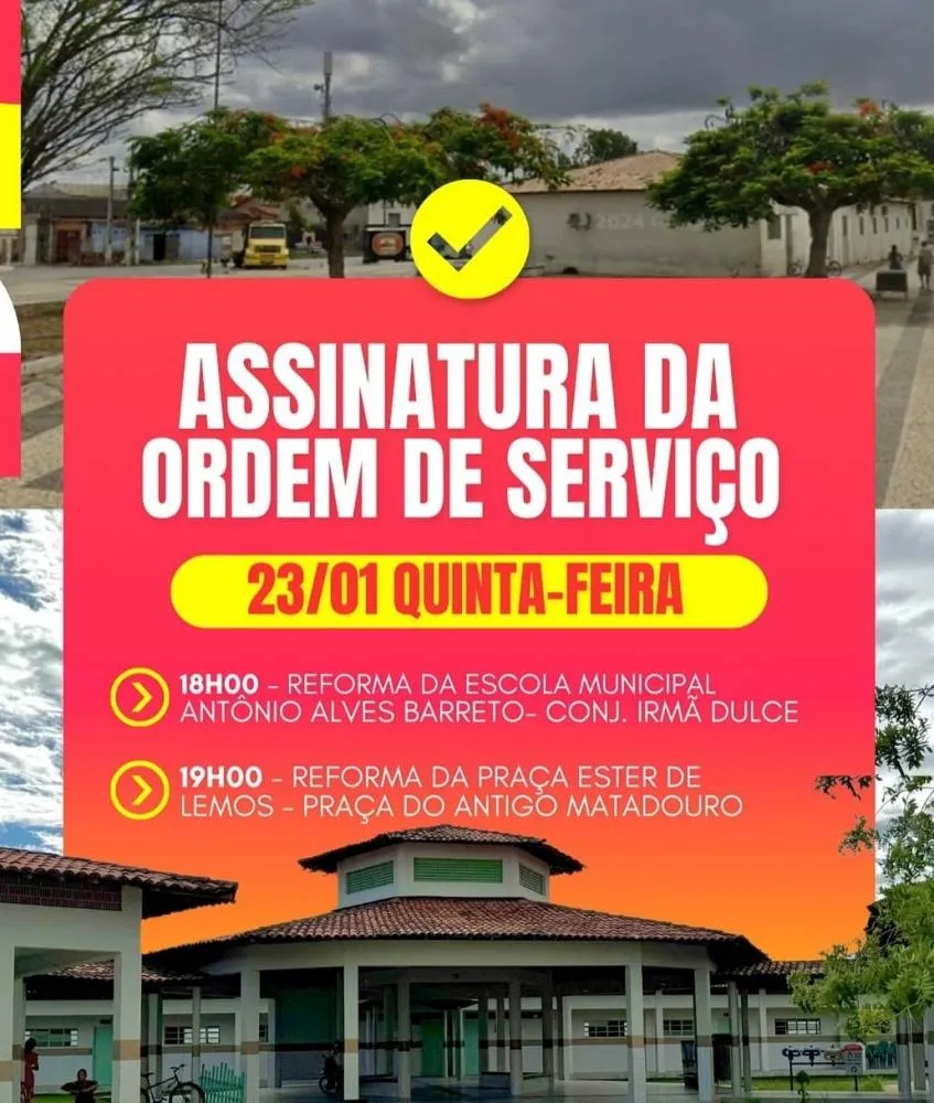 DILSON ANUNCIA REFORMAS DA PRAÇA ESTER DE LEMOS E DA ESCOLA ANTÔNIO ALVES BARRETO